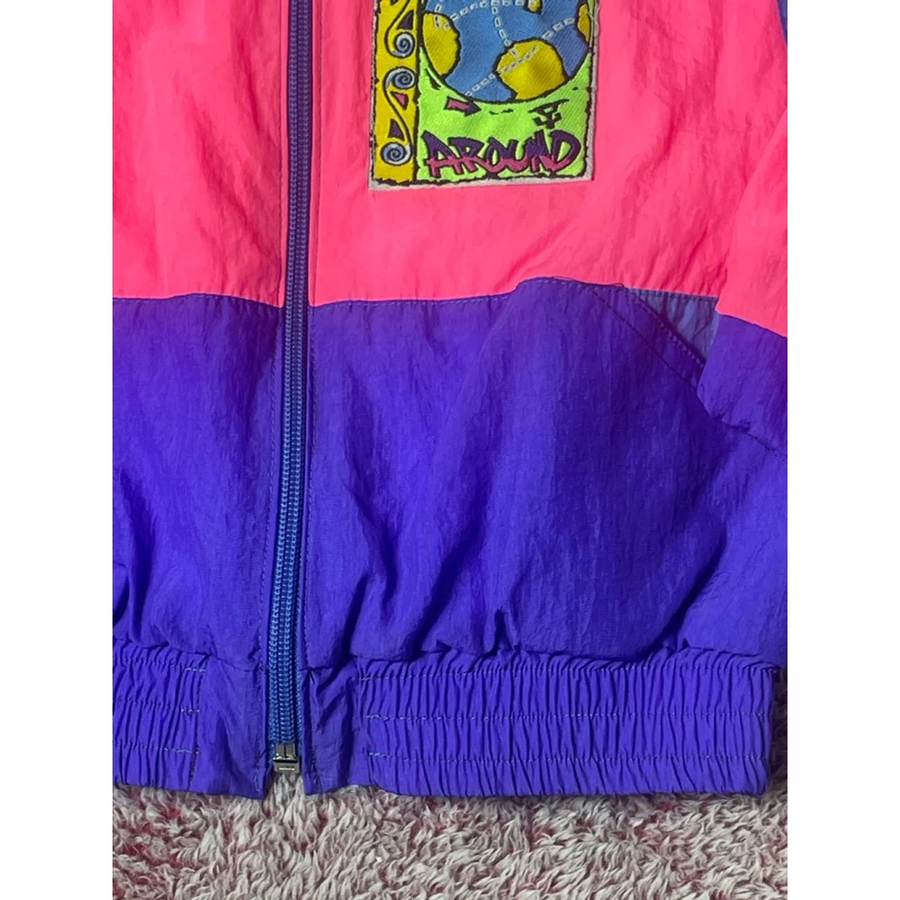 Girls' vtg hechts Colorblock Windbreaker Jacket 2T Pink Purple